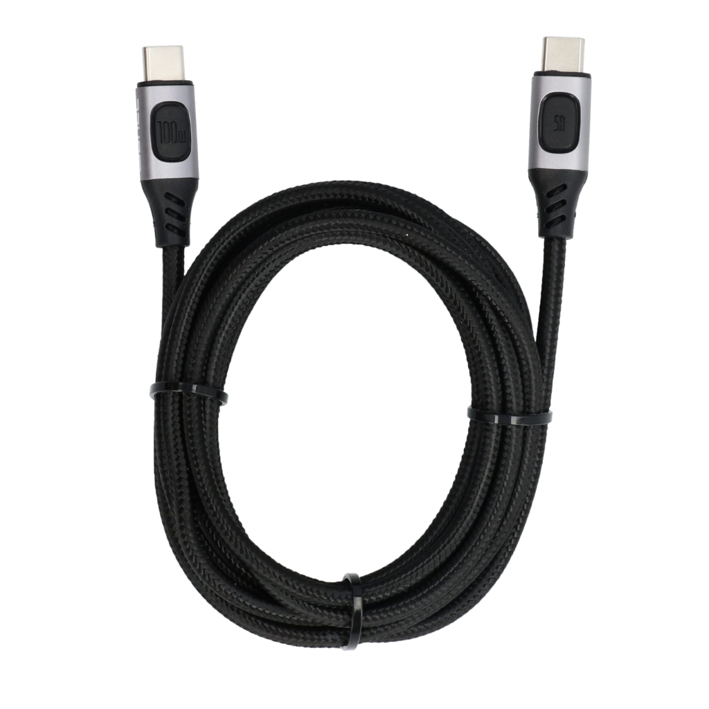 Yanec USB-C naar USB-C laad- en datakabel 2m nylon (100W)